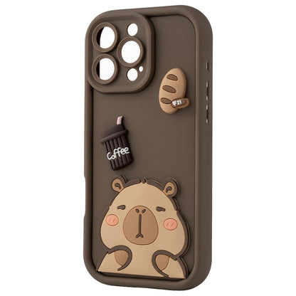 Case for Apple iPhone 12, OEM, Ultra Trendy 3D Capybara, Brown