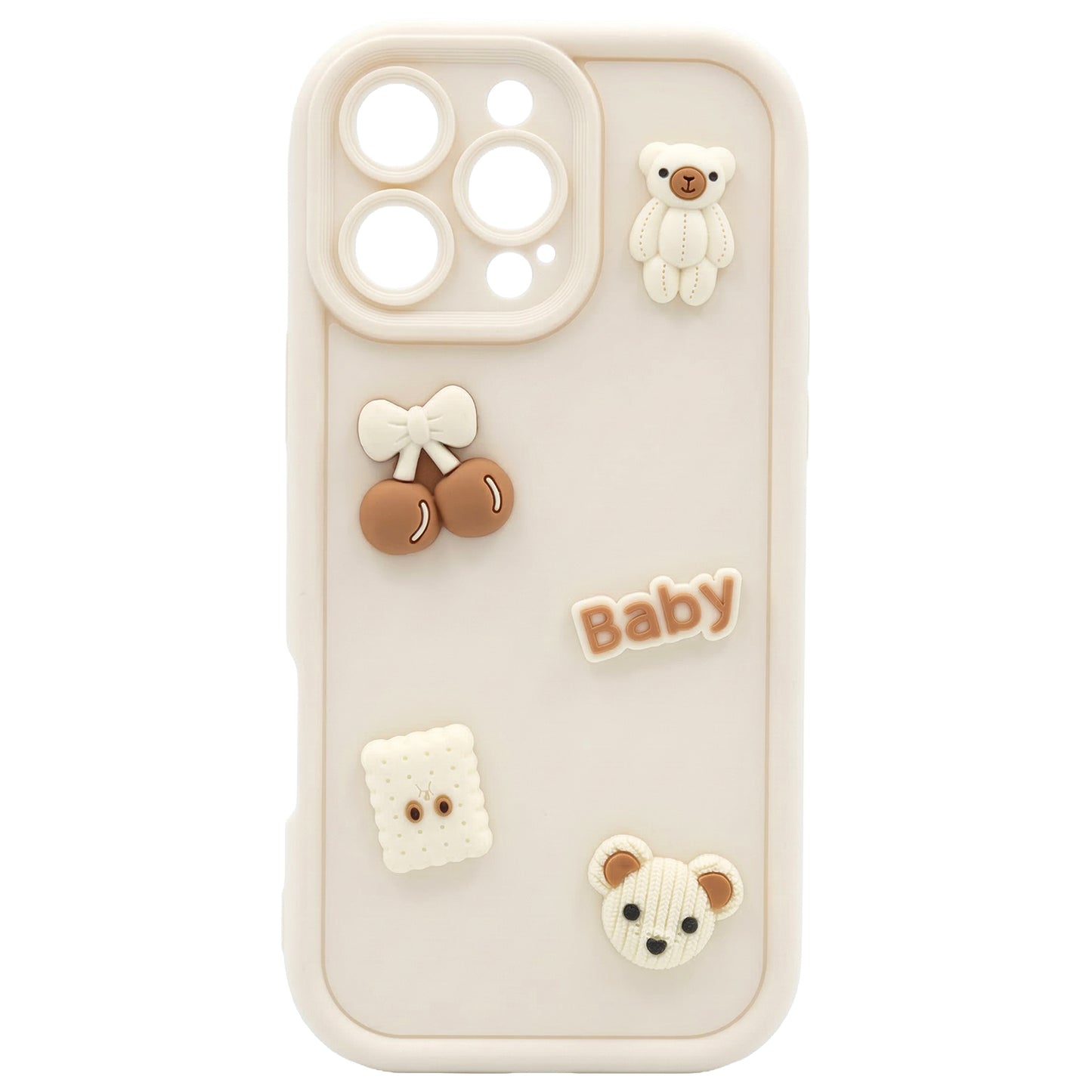 Case for Apple iPhone 12, OEM, Ultra Trendy 3D Bear, Beige
