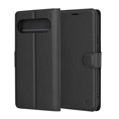 Case for Google Pixel 9 Pro XL, Techsuit, Leather Folio, Black