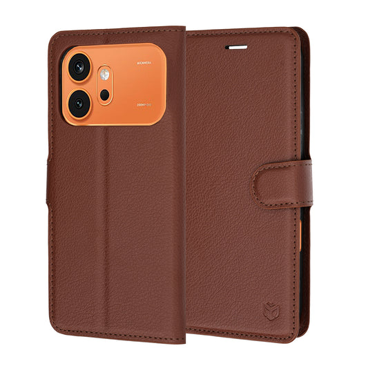Case for Honor 600 Pro / 600, Techsuit, Leather Folio, Brown