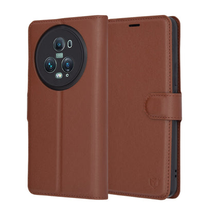 Case for Honor Magic5 Pro, Techsuit, Leather Folio, Brown