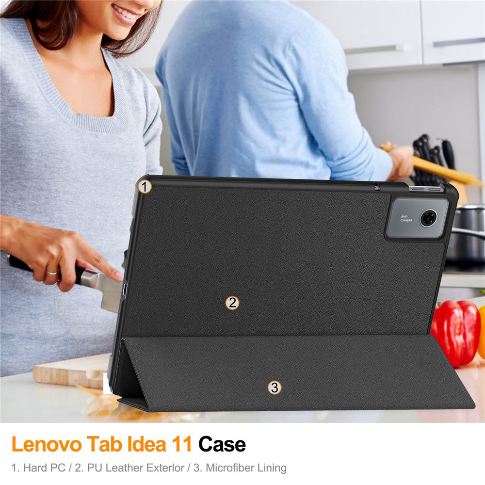 Case for Lenovo Idea Tab 11, Techsuit, FoldPro, Black