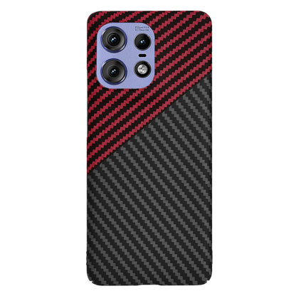Case for Motorola Edge 50 Pro, Techsuit, Carbonite FiberShell, Black Red