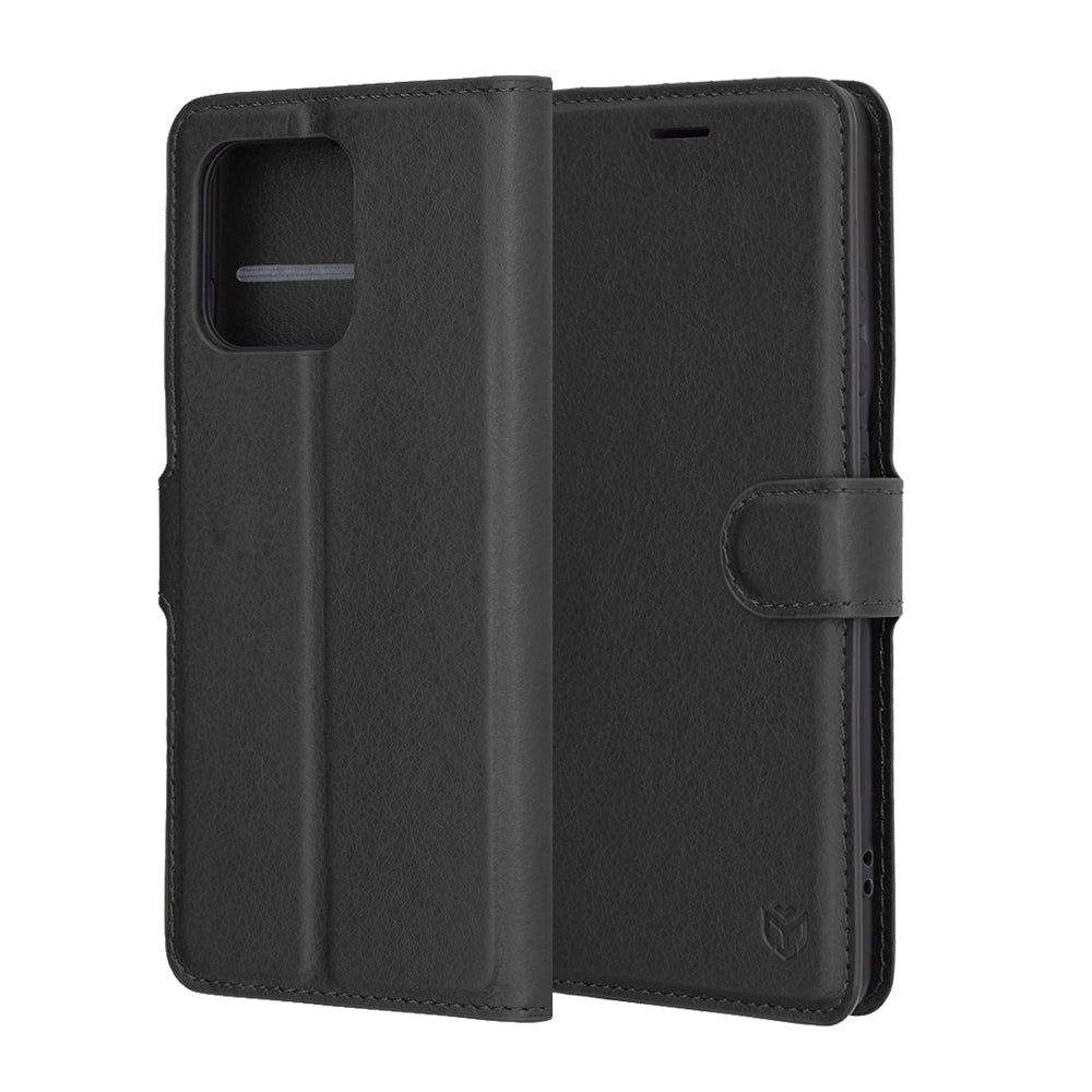 Case for Motorola Edge 60 Pro, Techsuit, Leather Folio, Black