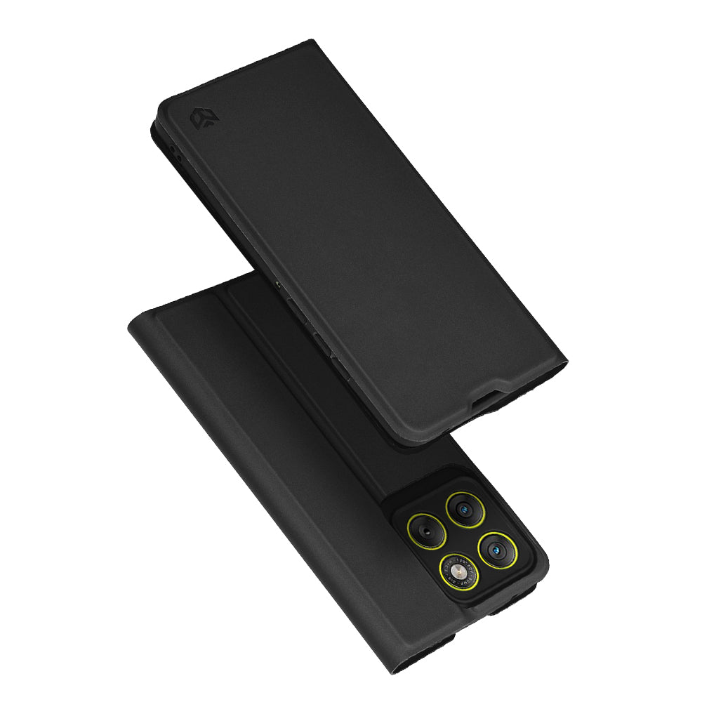 Case for Motorola Edge 70, Techsuit, Magskin Book, Black