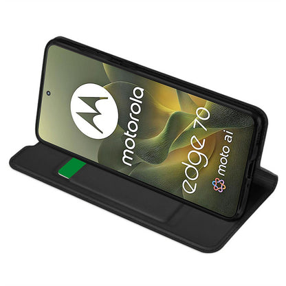 Case for Motorola Edge 70, Techsuit, Magskin Book, Black