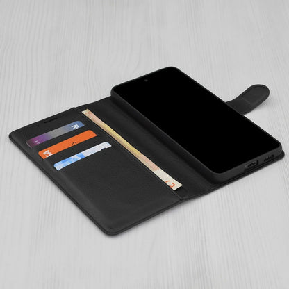 Case for Motorola Moto G85, Techsuit, Leather Folio, Black