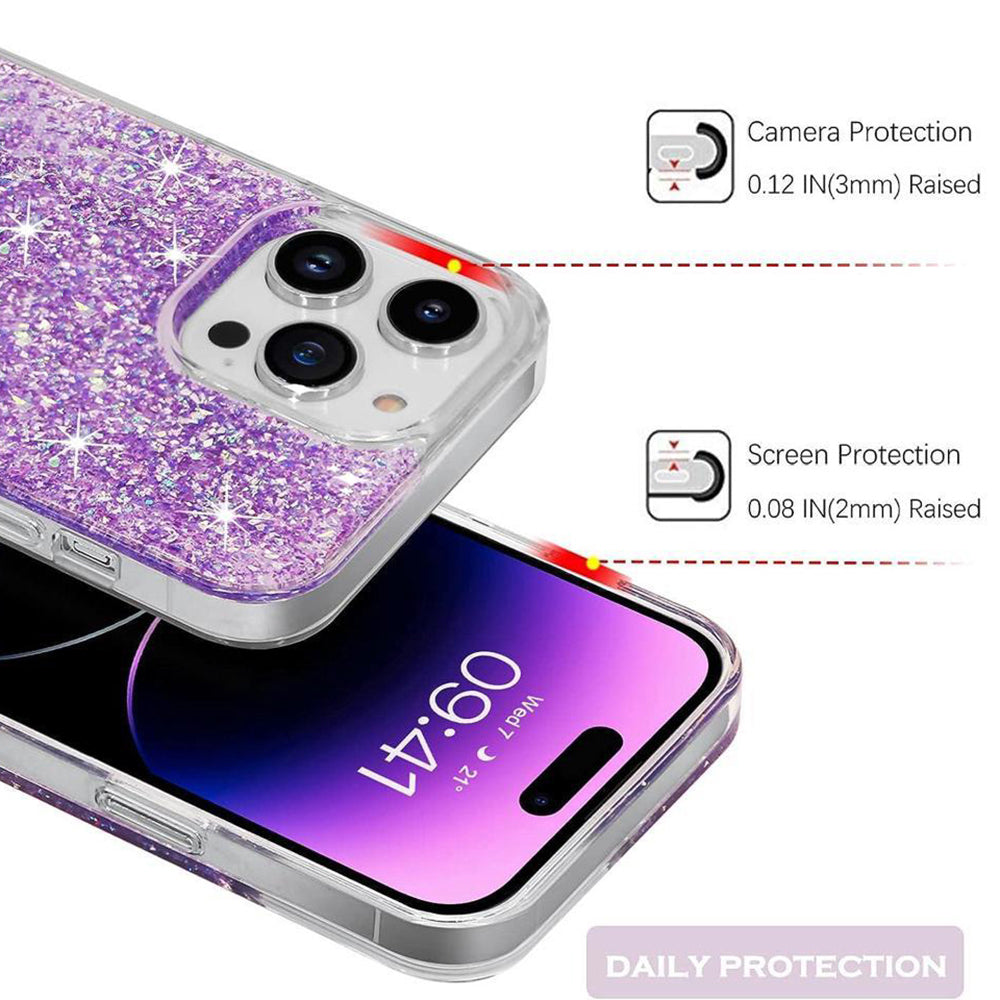 Case for Motorola Moto G45 / G34, Techsuit, Sparkly Glitter, Blue