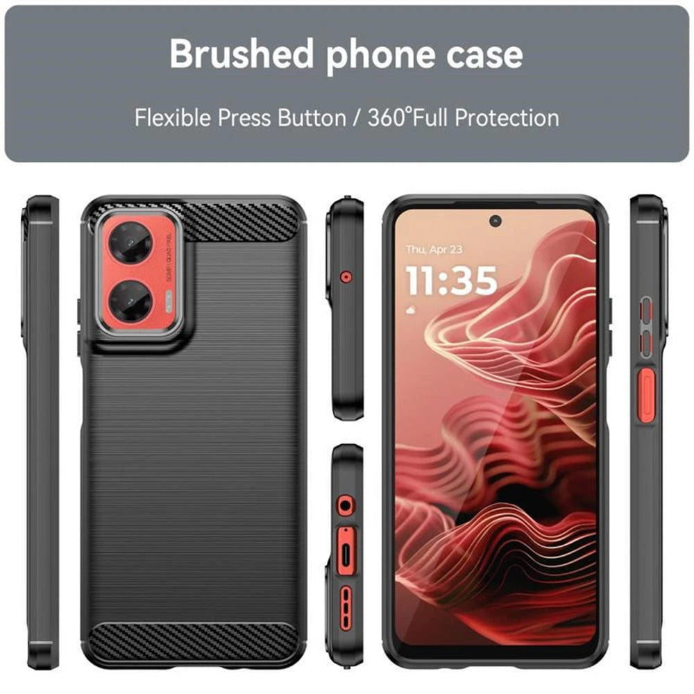 Case for Motorola Moto G55, Techsuit, Carbon, Black