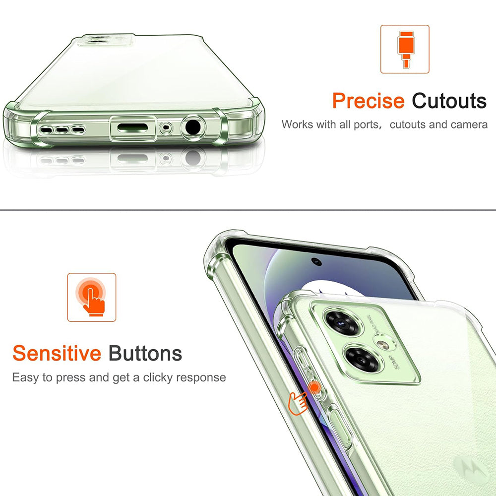 Case for Motorola Moto G64 / G54 Power Edition, Techsuit, Shockproof Clear, Transparent