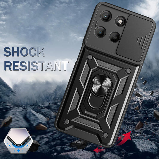 Case for Motorola Moto G77 / G67, Techsuit, CamShield, Black