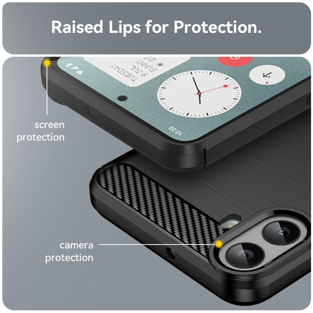 Case for Nothing CMF Phone 1, Techsuit, Carbon, Black