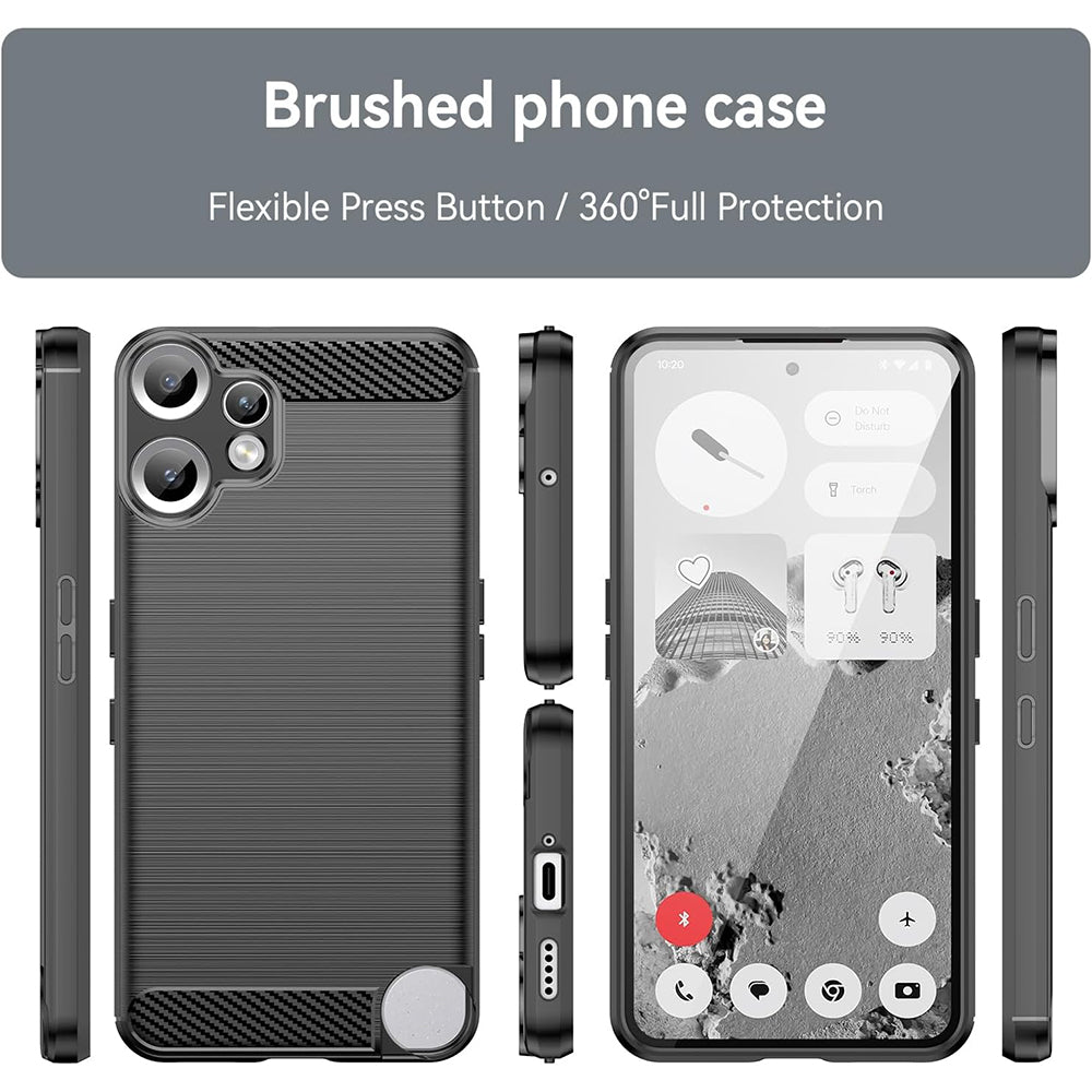 Case for Nothing CMF Phone 2 Pro, Techsuit, Carbon, Black