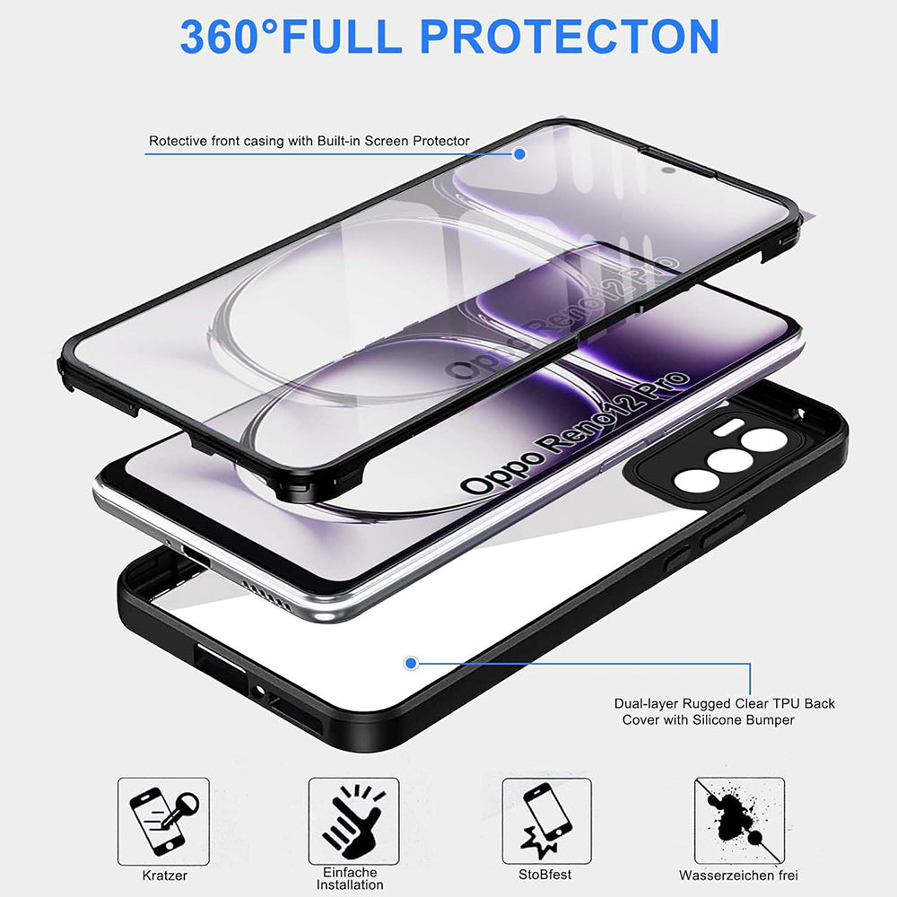 Case for Oppo Reno12 Pro, Techsuit, ColorVerse 360, Black