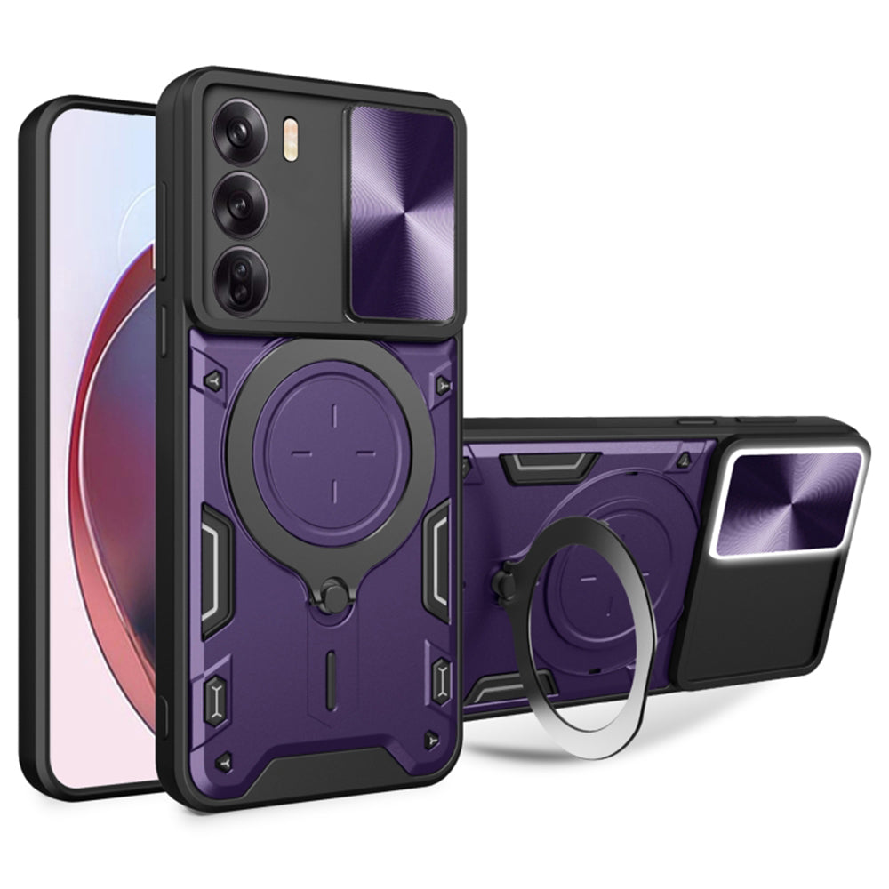 Case for Oppo Reno12, Techsuit, CamGuard Pro, Purple