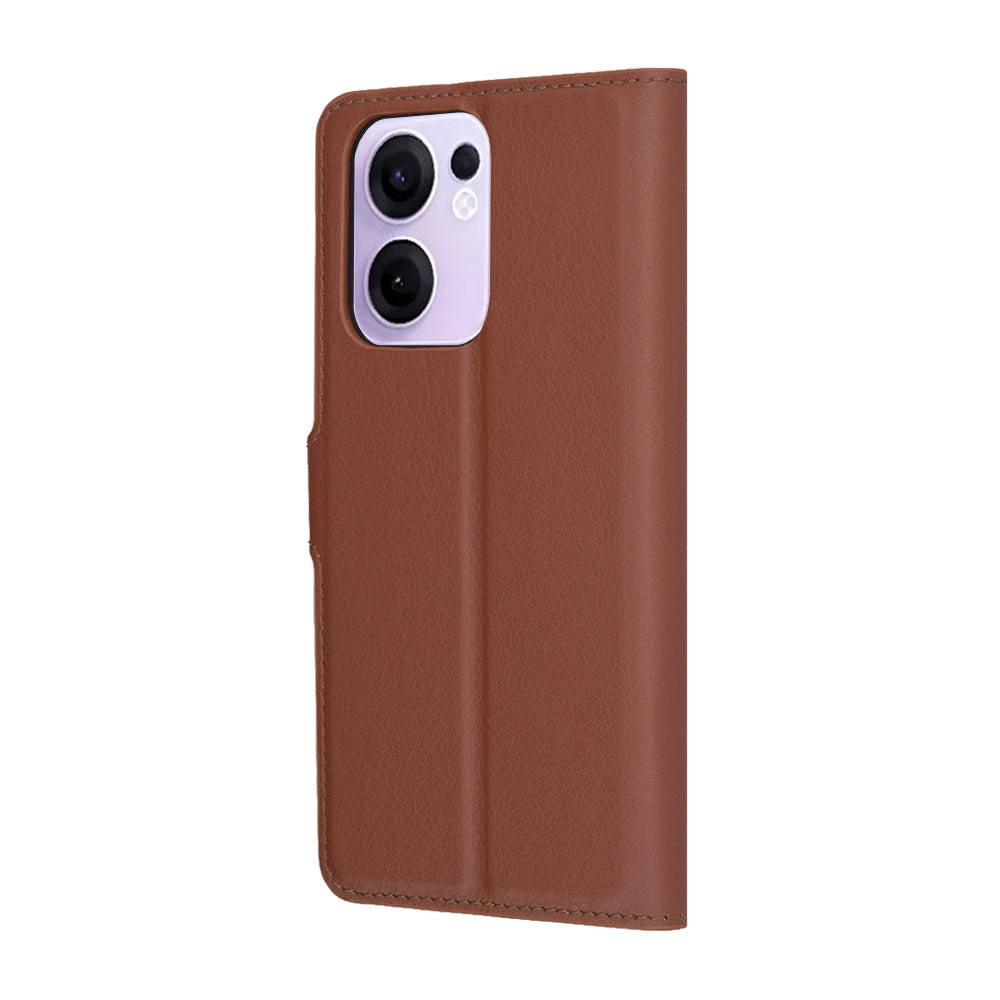 Case for Oppo Reno13 FS 5G / Reno13 F 4G / Reno13 F, Techsuit, Leather Folio, Brown