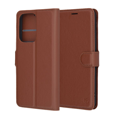 Case for Oppo Reno13 Pro, Techsuit, Leather Folio, Brown