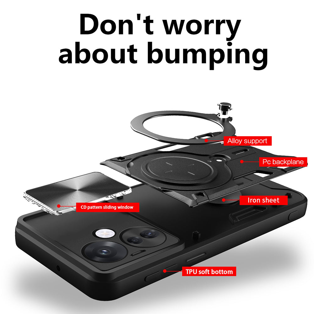 Case for Oppo Reno13, Techsuit, CamGuard Pro, Black