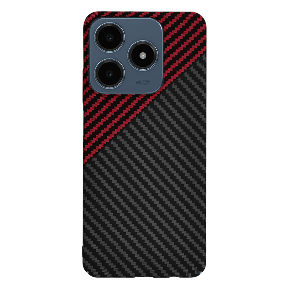Case for Realme C63 / C61, Techsuit, Carbonite FiberShell, Black Red