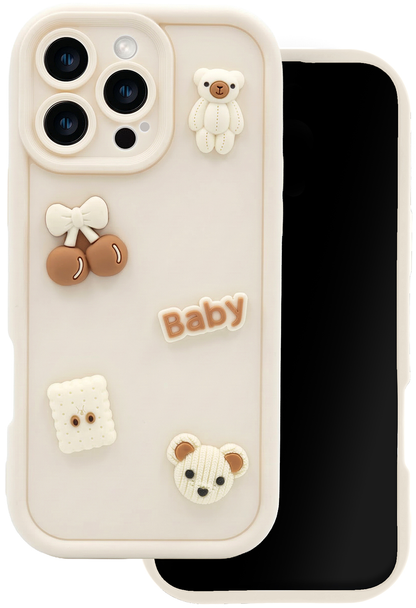 Case for Samsung Galaxy A56 A566 / A36 A366, OEM, Ultra Trendy 3D Bear, Beige
