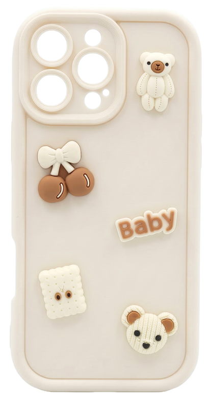 Case for Samsung Galaxy A26 A266, OEM, Ultra Trendy 3D Bear, Beige
