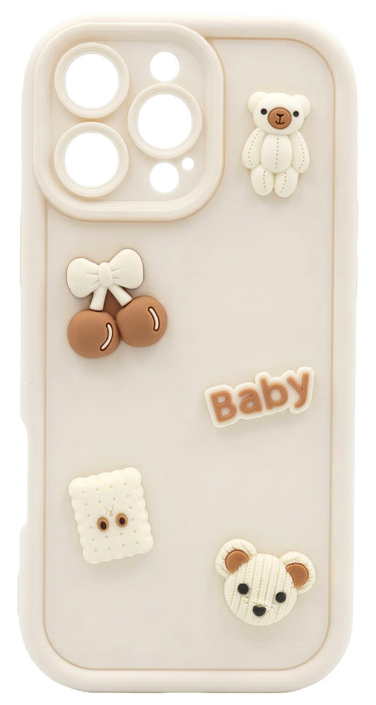 Case for Samsung Galaxy S25 Ultra S938, OEM, Ultra Trendy 3D Bear, Beige