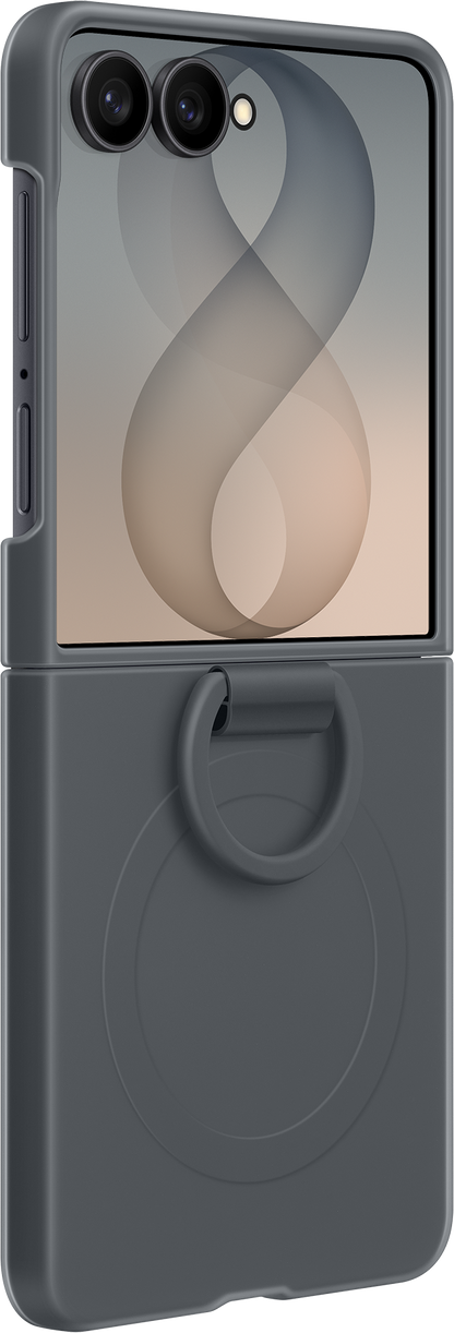 Case for Samsung Galaxy Z Flip8 F776, Silicone Ring Magnet, Black EF-EF776CBEGWW