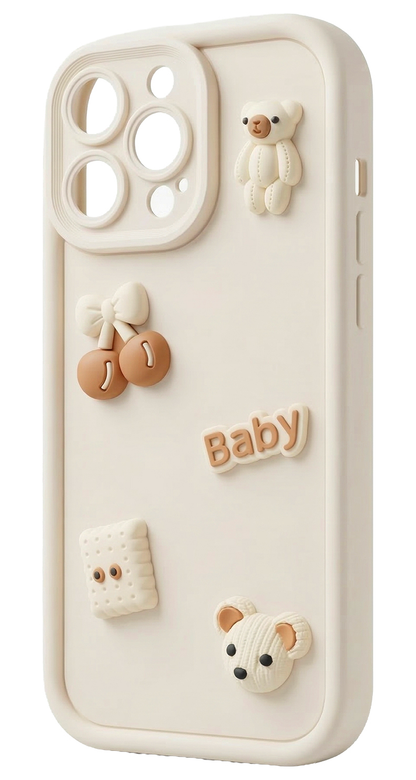 Case for Samsung Galaxy A17 5G, OEM, Ultra Trendy 3D Bear, Beige