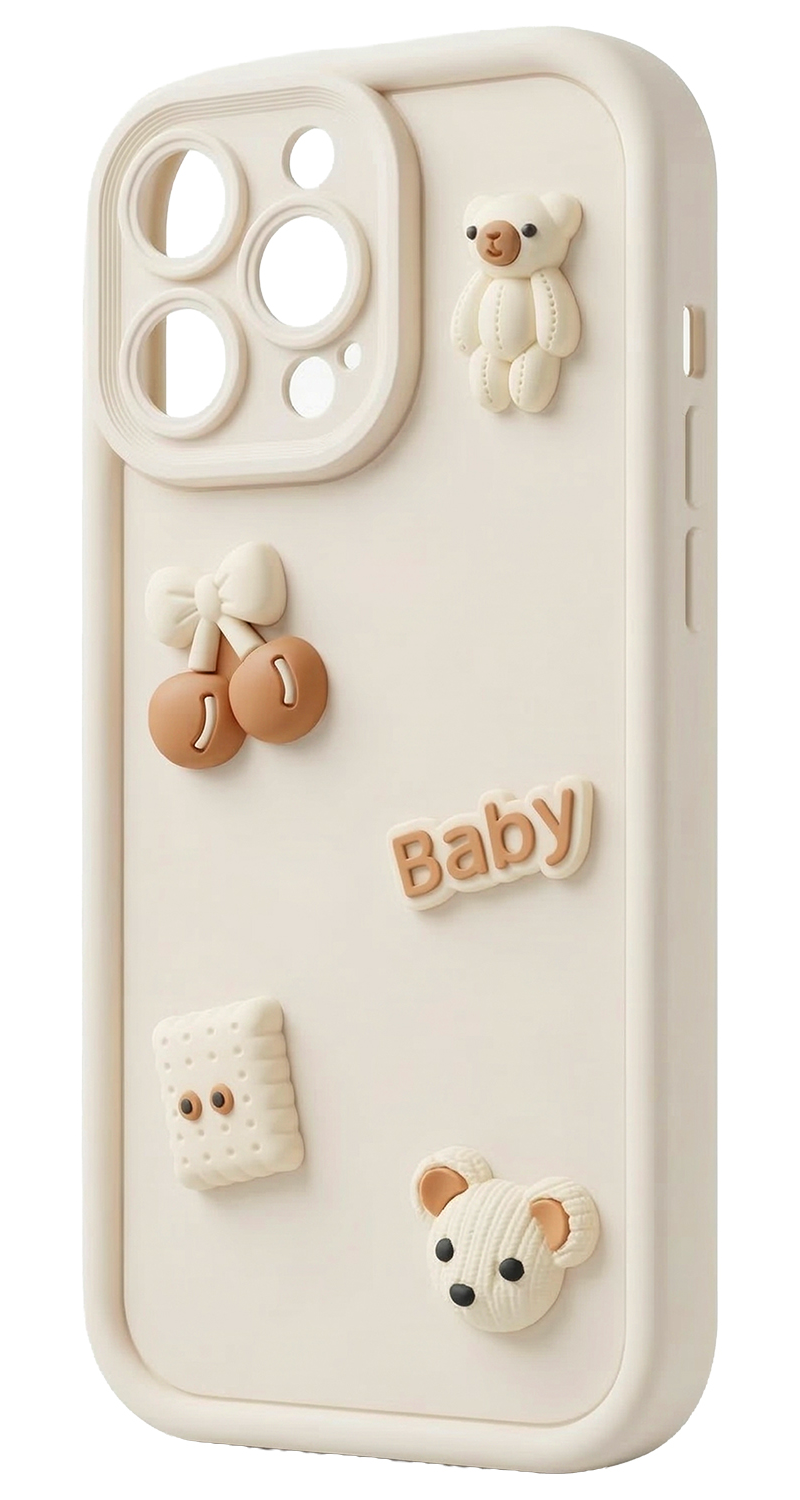 Case for Samsung Galaxy S26 S942, OEM, Ultra Trendy 3D Bear, Beige
