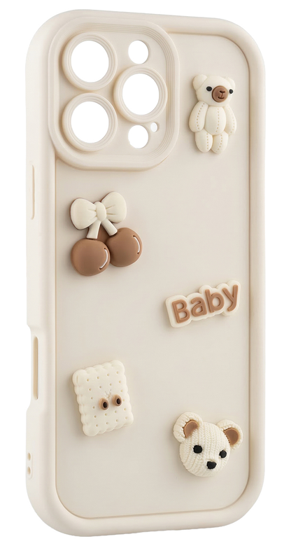 Case for Samsung Galaxy A26 A266, OEM, Ultra Trendy 3D Bear, Beige