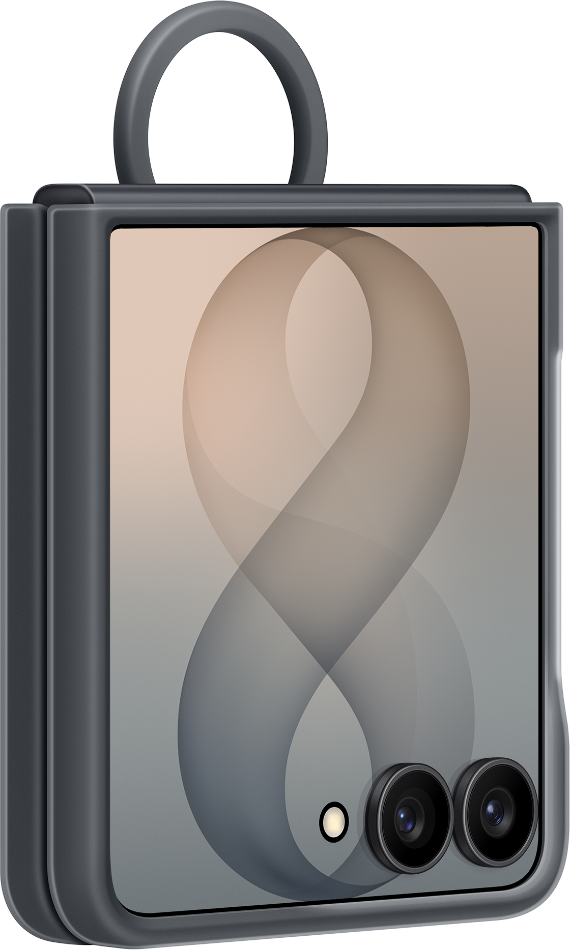 Case for Samsung Galaxy Z Flip8 F776, Silicone Ring Magnet, Black EF-EF776CBEGWW