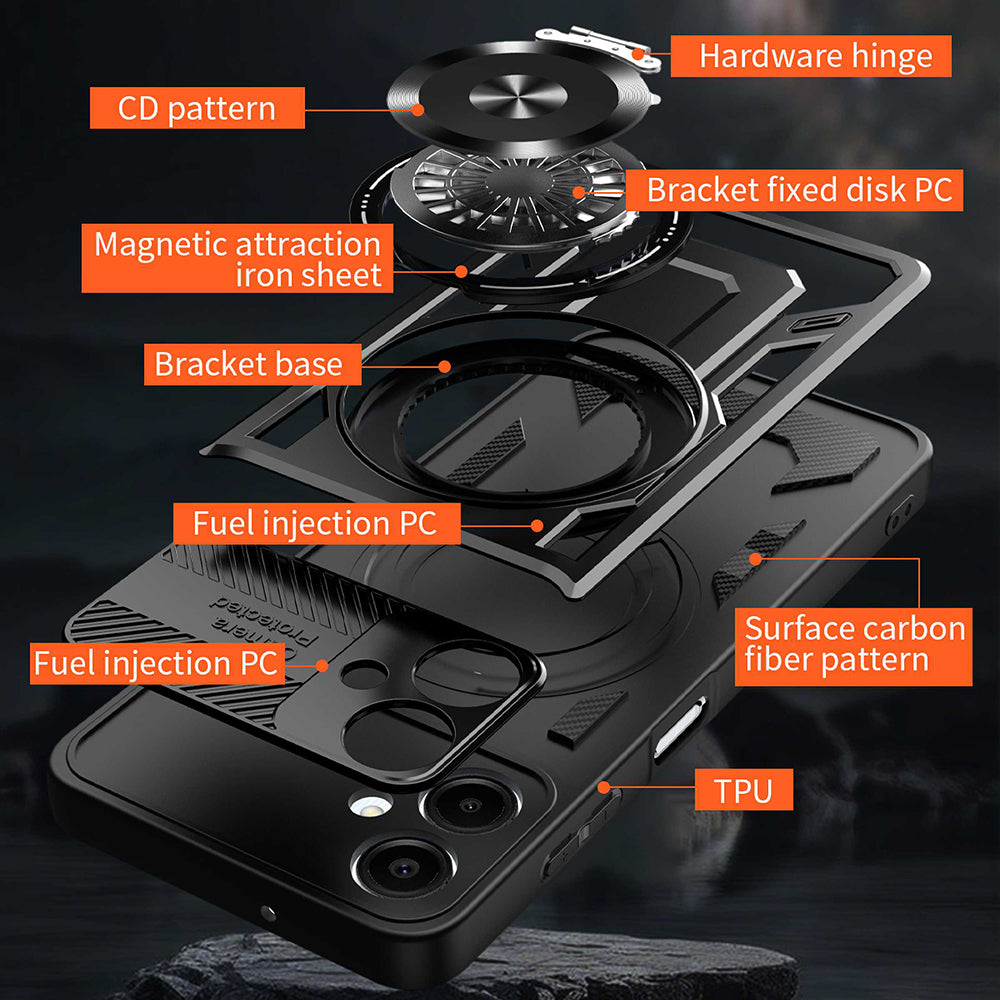 Case for Samsung Galaxy A07 4G A075, Techsuit, RuggedCam, Black