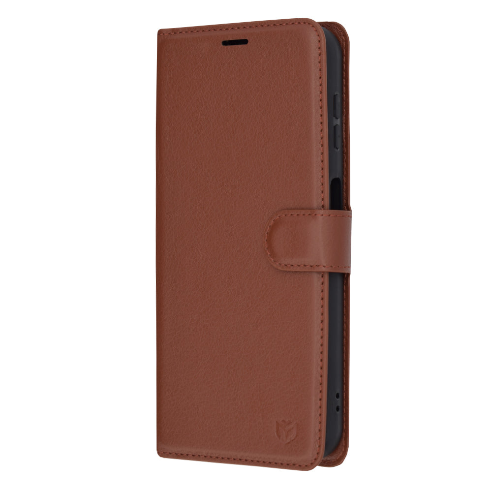 Case for Samsung Galaxy A14 A145 / A14 5G A146, Techsuit, Leather Folio, Brown