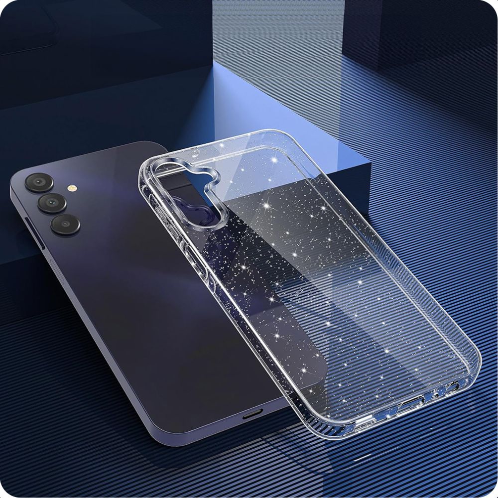 Case for Samsung Galaxy A15 5G A156 / A15 A155, Techsuit, SparkleSkin, Transparent