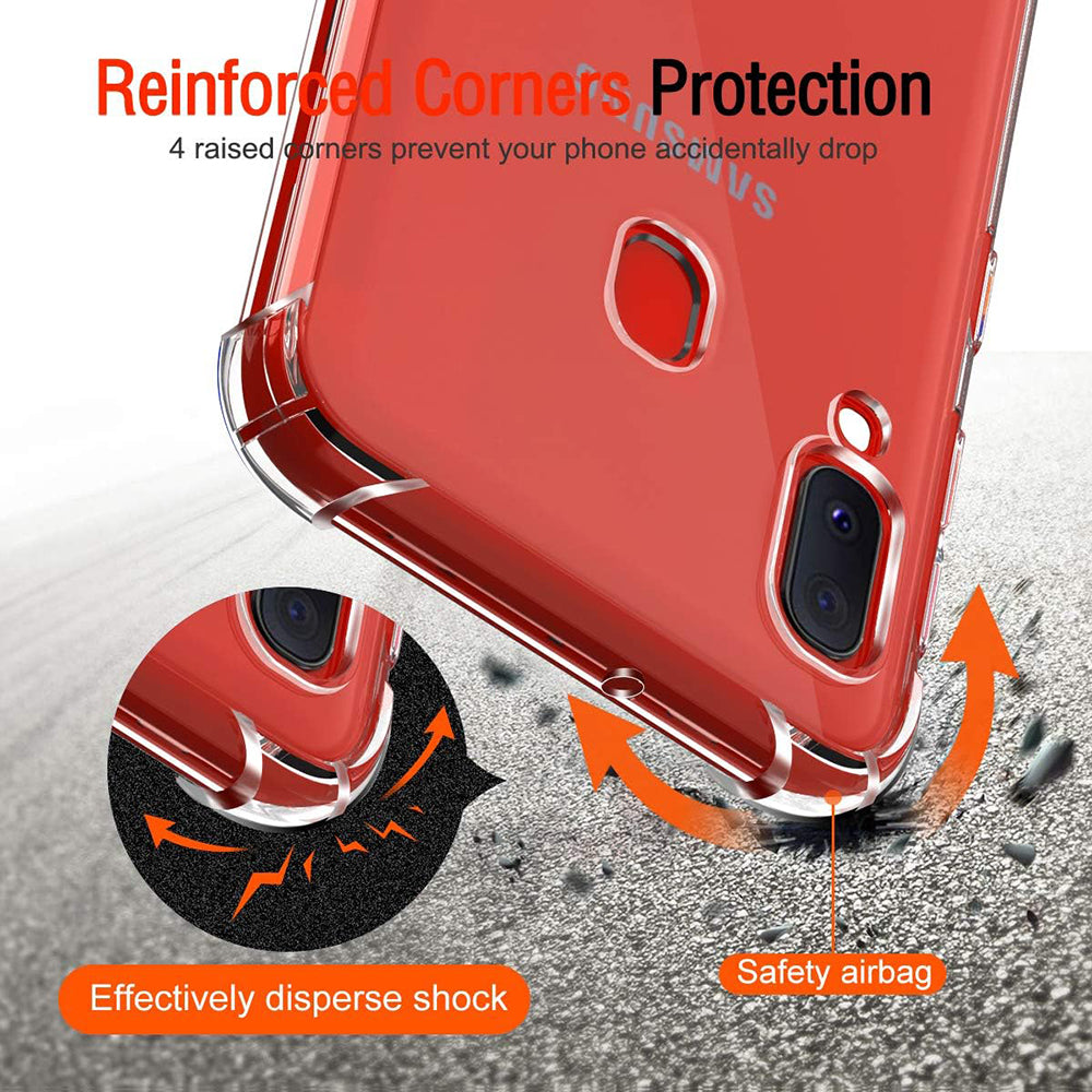 Case for Samsung Galaxy A20e A202, Techsuit, Shockproof Clear, Transparent