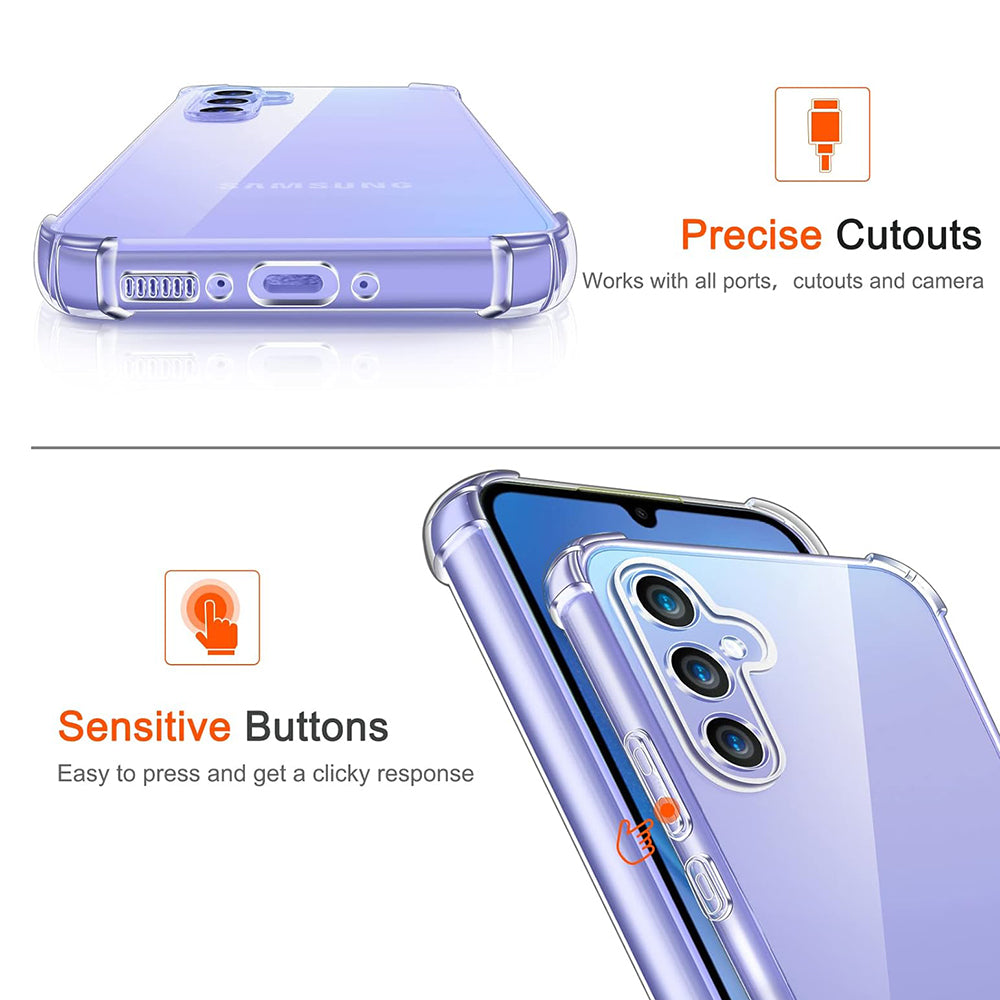Case for Samsung Galaxy A55 5G A556, Techsuit, Shockproof Clear, Transparent