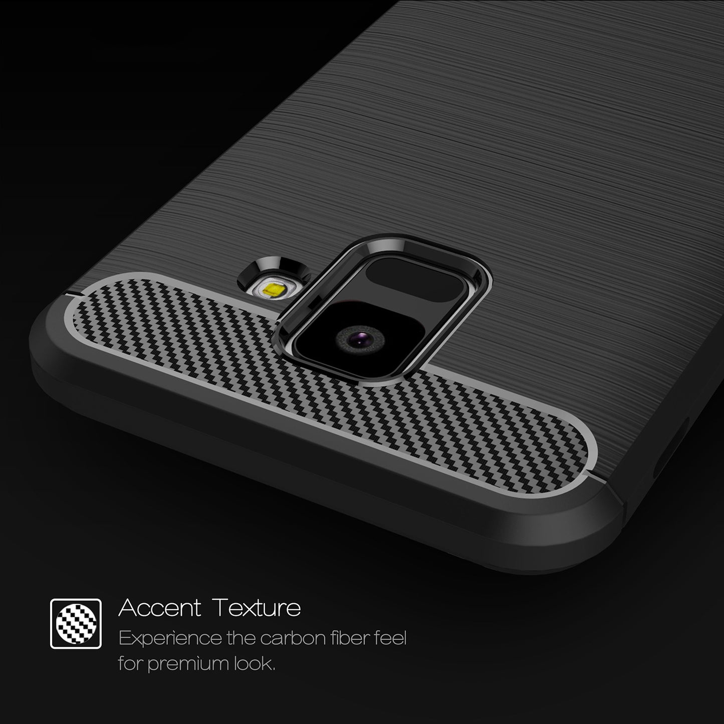 Case for Samsung Galaxy A6 (2018) A600, Techsuit, Carbon, Black