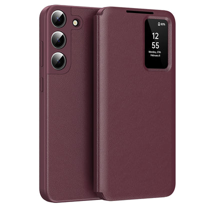 Case for Samsung Galaxy S22 5G S901, Techsuit, SmartView, Burgundy