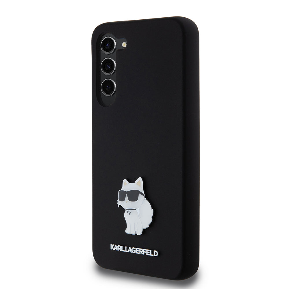 Case for Samsung Galaxy S23+ S916, Karl Lagerfeld, Silicone Choupette Metal, Black