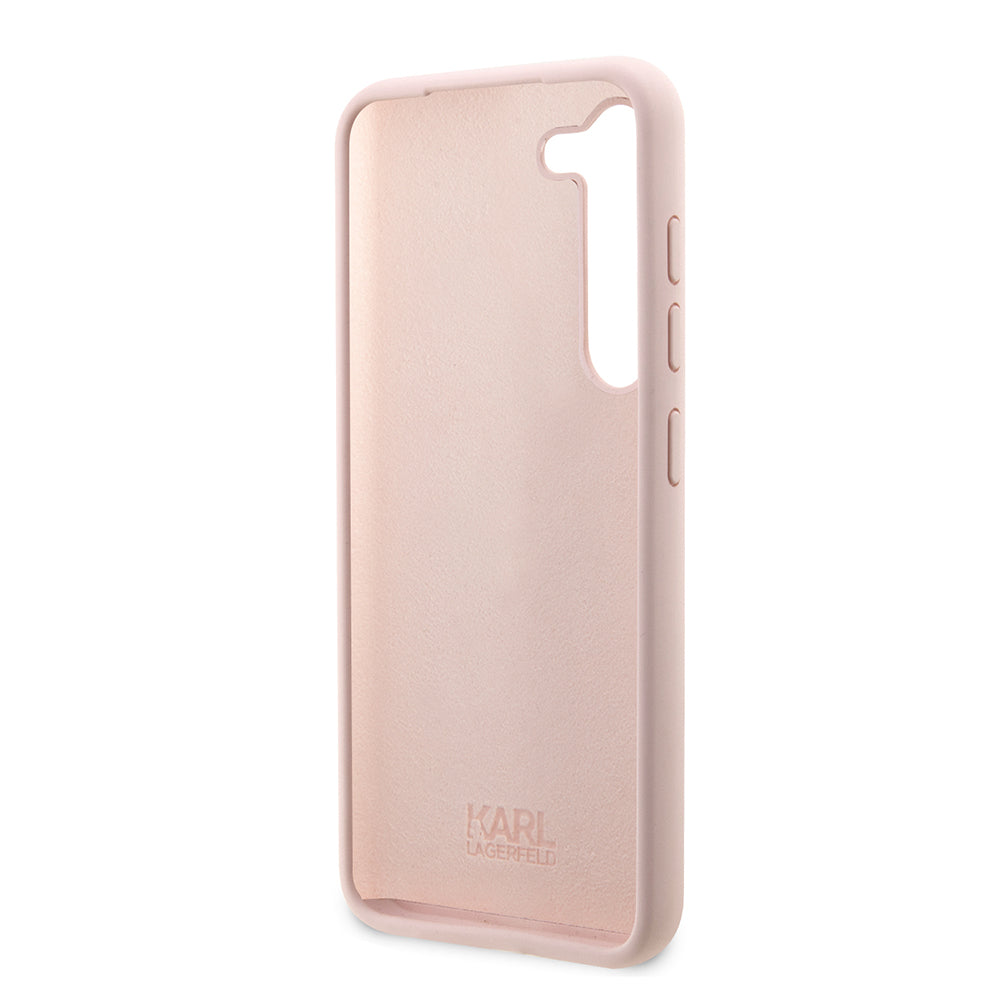 Case for Samsung Galaxy S23 S911, Karl Lagerfeld, Ikonik Karl Silicone, Pink