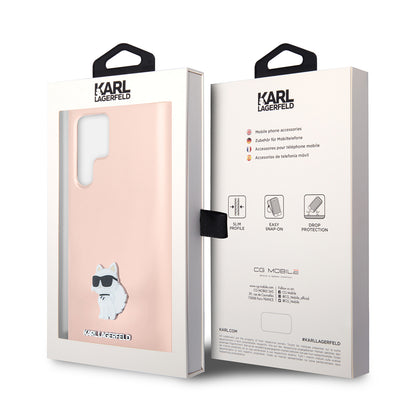 Case for Samsung Galaxy S23 Ultra S918, Karl Lagerfeld, Silicone Choupeete Metal, Pink