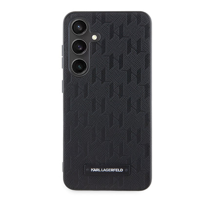 Case for Samsung Galaxy S24 S921, Karl Lagerfeld, Saffiano Mono Metal Logo, Black