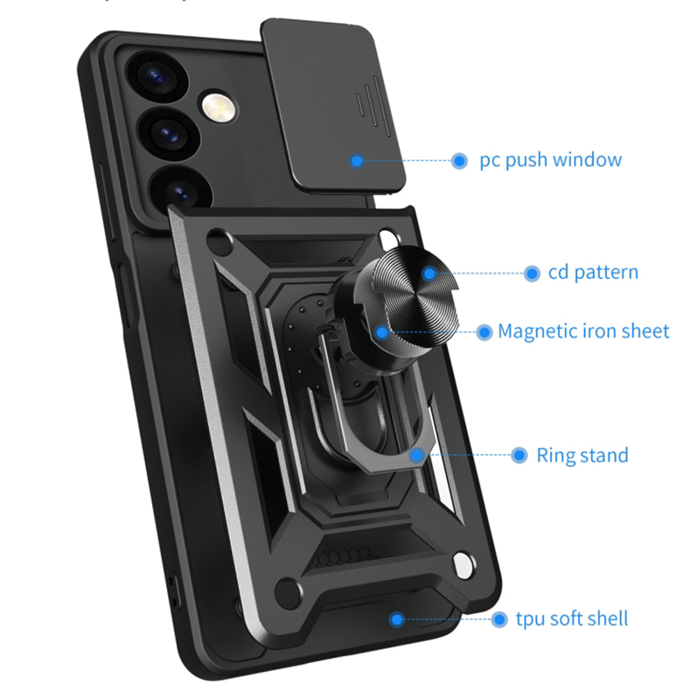 Case for Samsung Galaxy S24 S921, Techsuit, CamShield, Black