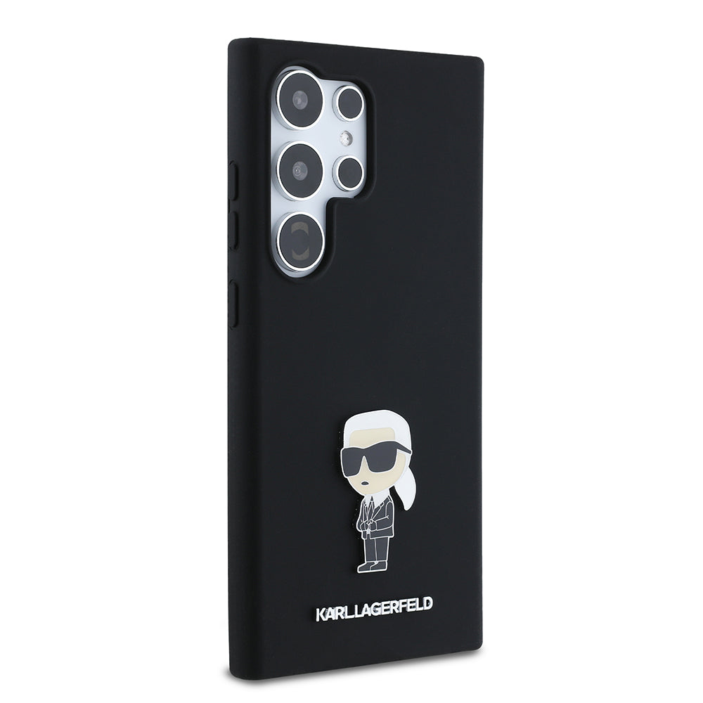 Case for Samsung Galaxy S24 Ultra S928, Karl Lagerfeld, Ikonik Karl Silicone, Black