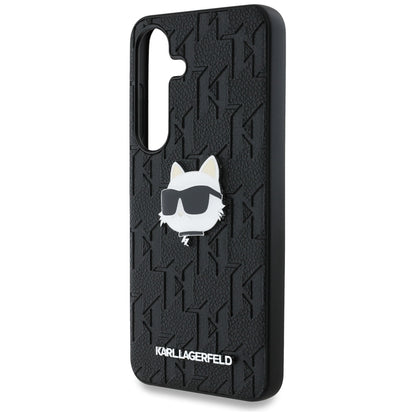 Case for Samsung Galaxy S25+ S936, Karl Lagerfeld, Monogram Choupette's Head, Black