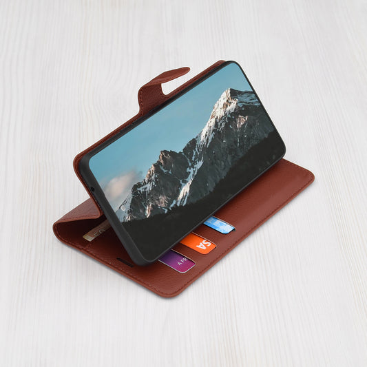 Case for Samsung Galaxy S25+ S936, Techsuit, Leather Folio, Brown