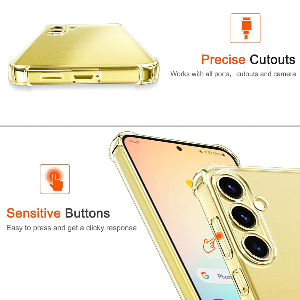 Case for Samsung Galaxy S25+ S936, Techsuit, Shockproof Clear, Transparent