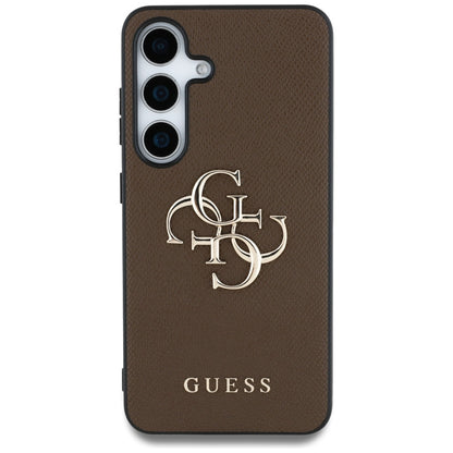 Case for Samsung Galaxy S25 S931, Guess, 4G Grained Big and Classic Logo, Brown