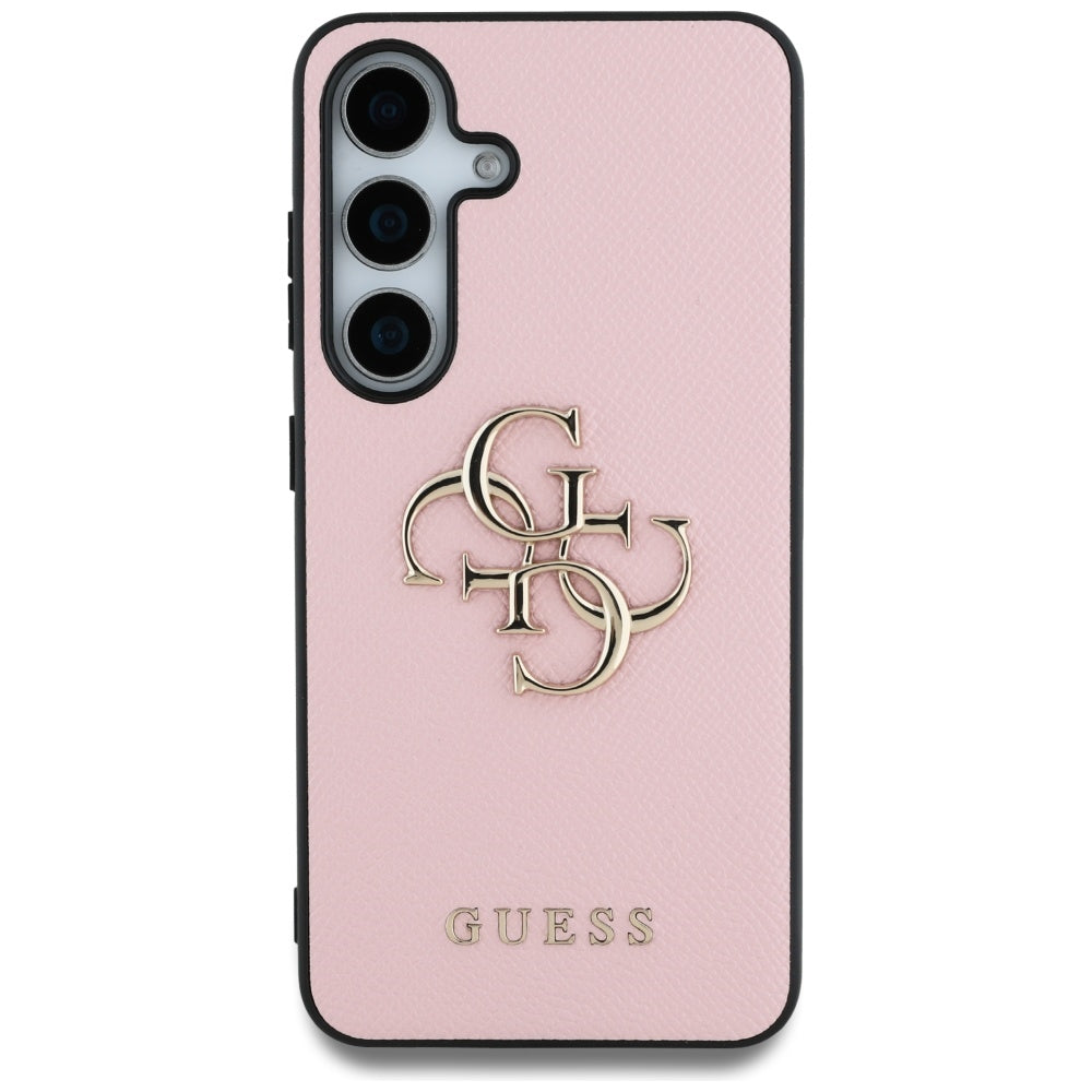 Case for Samsung Galaxy S25 S931, Guess, 4G Grained Big and Classic Logo, Pink