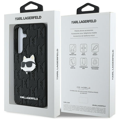 Case for Samsung Galaxy S25 S931, Karl Lagerfeld, Monogram Choupette's Head, Black